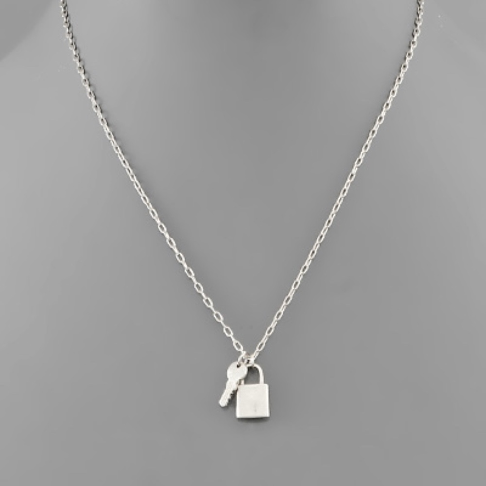 Brass Lock & key Necklace